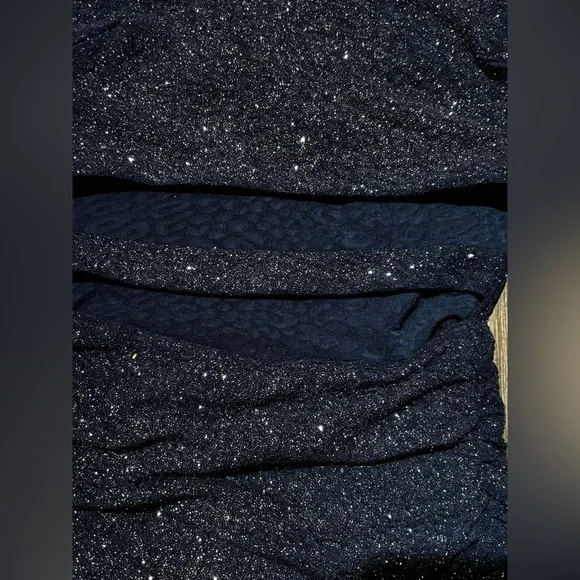 New Windsor Sparkling Navy Blue Ruched Mini Dress - Picture 6 of 7